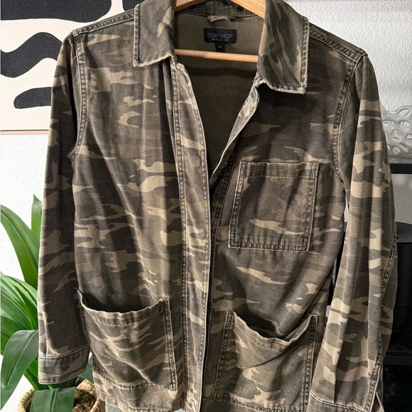 Topshop Jackets & Blazers - Topshop Women’s Utility Camouflage Jacket